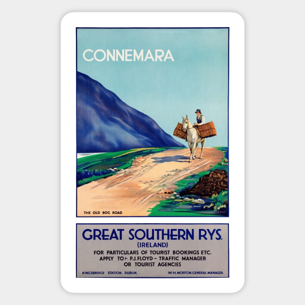 Vintage Travel Poster Ireland Connemara Sticker by vintagetreasure